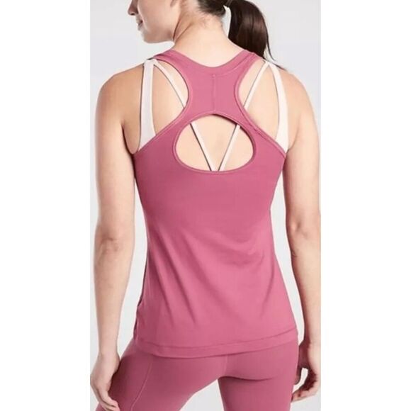 Athleta Nitro Tank Women's Size Large Keyhole Racerback Activewear - Picture 2 of 8